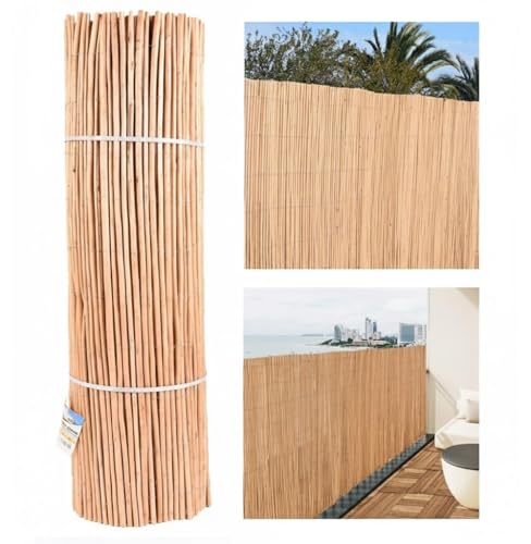 Suinga Geflochtener Weidenzaun 1,50 x 5 Meter | Natürlicher Garten-Sichtschutz | Weidenmatte mit 85% Sichtschutz | Dekorativer Zaun