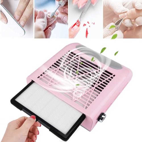 Cofashion MR0063-2-PINK Nail Dust Collector For Acrylic Nails Vacuum Machine 80W Adjustable Nail Vacuum Dust Collector Electric Nails Filter thumb #4