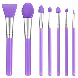 7pcs Silicone Brush for Resin Makeup Brush Face Mask Applicator Kit Eye Cream Applicators Tool Makeup Brushes for Cream Makeup Products and UV Resin Epoxy Art Crafting Body Lotion