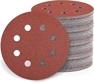 115mm Sanding Discs 80 Grit, 30 Pieces 4.5 Inch Hook and Loop Sandpaper Discs for Orbital Sander (8 Holes)