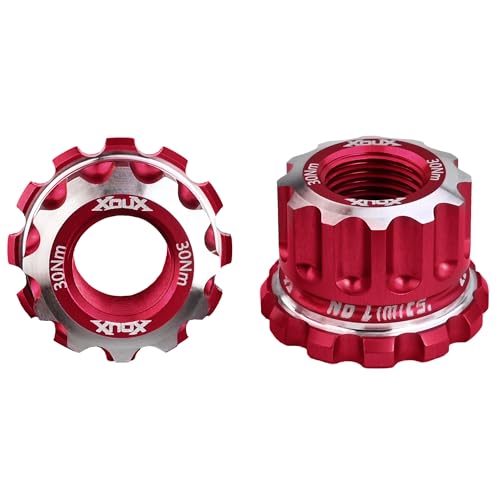 XOUX AX-A BMX Axle Nuts 10MM, Red