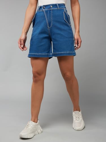 Image of Dolce Crudo Women's Regular High Rise Stretchable Denim Shorts