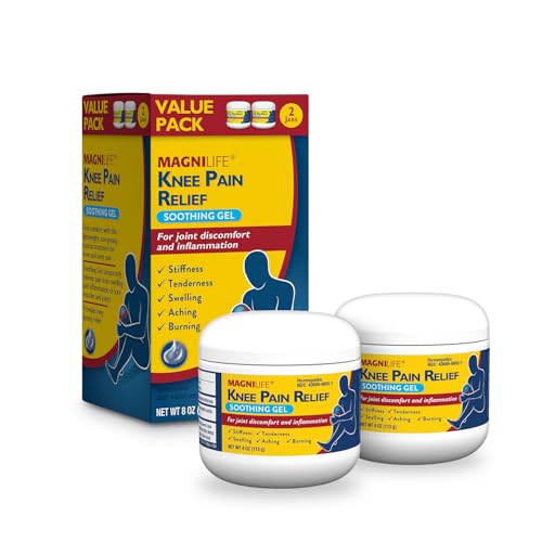 MagniLife Knee Pain Relief Gel (4 oz, 2 Pack), Arnica-Based Gel for Joint Pain, Knee Stiffness & Swelling, Non-Greasy, No Staining, Massage-in Formula for Daily Knee Support & Comfort