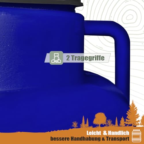FIXKRAFT Weithalsfass Futtertonne Hund Gärfass Lebensmittelbehälter mit Deckel Kanister Lebensmittelecht Futter Tonne Pferd Mostfass (Blau, 50 Liter)