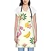 Grembiule da cucina da donna, con stampa di animali da fattoria e polli, regolabile, impermeabile, per cucinare, giardinaggio, 65 x 72 cm, Fenicotteri e ananas, Taglia unica