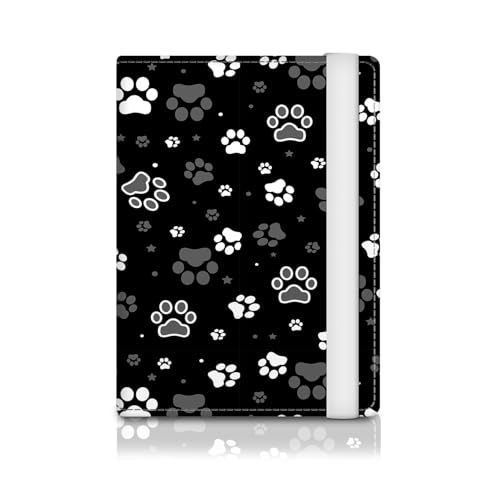 ATJFKIXL Passport Holder for Travel Essentials, RFID Premium Leather Passport Wallet Cover Case for Travel Must Haves Accessories, Passport Holders for Women Men Cute Dog Paws