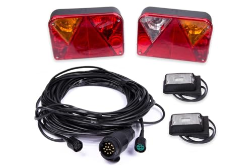 Mantes Pkw-Anhänger Beleuchtungsset mit 13-pol. Kabelbaum und Umrissleuchten DPT 15 + 2 LED-UMRISSLEUCHTEN DPT 15
