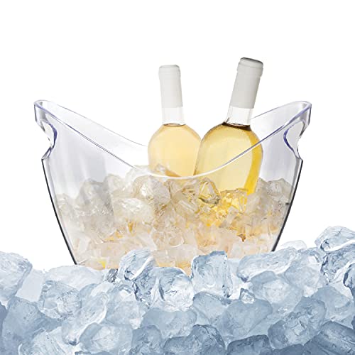 Ice Bucket Wine Bucket,Clear Acrylic 4 Liter Plastic Tub for Drinks and Parties, Food Grade, Perfect for Wine, Champagne or Beer Bottles