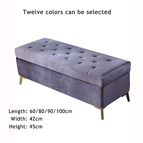 Repose-Pieds avec Rangement Velours pour Optimiser le Salon - 8