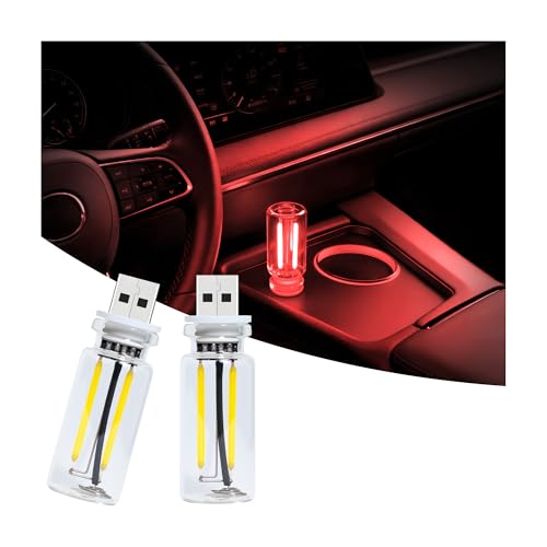 2個セットのレトロUSB LED車内灯、タッチ調光ナイトライト - レトロなガラスボトルフィラメント電球、寝室、キャンプ、フェスティブデコレーションの雰囲気に最適