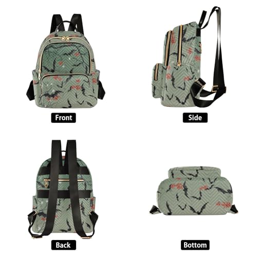 Image of Gothic Bat Quilted Backpack Purse for Women Fashion Small Backpack S | Shoulder Bag Travel Casual Daypack