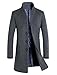 Produktbild Vogstyle Herren Winter Slim Fit Wollmantel Business Überzieher Schlank Lange Windbreaker Jacken Grau L