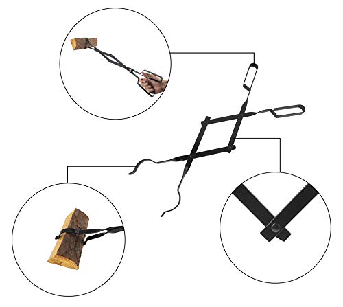 26-Inch Campfire Fireplace Tongs And Wood Fireplace Bellows Leather Fire Bellow Fire Pit Air Blower With Stainless Steel Nozzle, Outdoor Cooking Camping Chimney Pump Barbecue Fire Tools Accessories #TOP2