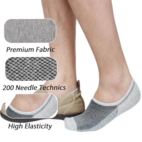 Mens No Show Socks Low Cut Ankle Short Sock Cotton Thin Casual Socks Non Slip for Loafer Flats Sneakers 3 Pairs2