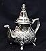 Moroccan 4 Cups Tea Pot W/ 4 Welded Legs Handmade Serving 15OZ Small Brass Silver Plated Teapot Hand Carved in Fez Morocco