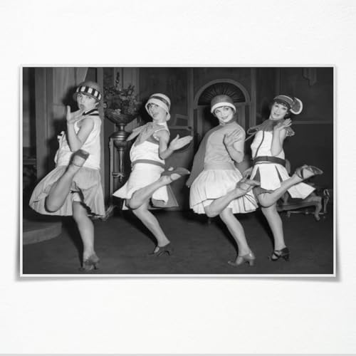 Flapper Girls Dancing The Charleston Poster Canvas Art HD...