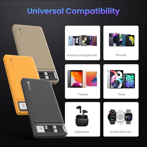 Portronics Luxcell 10K 10000 mAh Power Bank, Dark Grey - Image 6