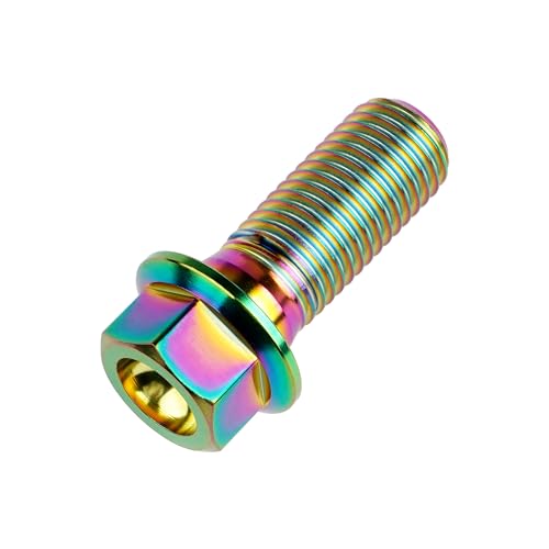 Image of Titanium Bolt Hex Small Flange Head M12x30mm Pitch 1.25, Rainbow | 30 35 40 45 50 55 60 65 70 75 80 85 90mm 1.25 /1.5mm Pitch Screws for Motorcycle Car Modification Pack of 4
