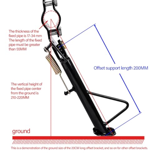 Béquille latérale de rechange pour scooter réglable de 14 à 24 cm - 2
