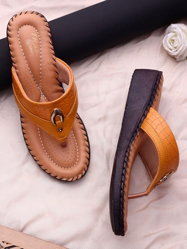 Image of TRASE Women's Flip-Flops & Slippers | Doctor Ortho Comfortable Chappal for Women & Girls | Light weight, Soft Footbed, Comfortable & Stylish | Diabetic & Orthopedic Footwear, Good for Knee & Foot Pain