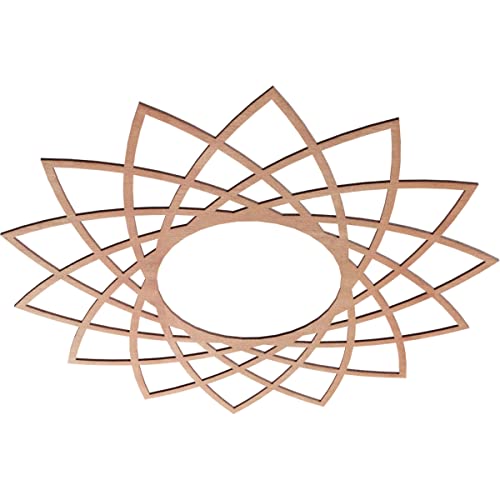 Image of Ekena Millwork 38 inchOD x 14 5 /8 inchID x 3 /8 inchT Eleanor Wood Fretwork Pierced Ceiling Medallion, Cherry