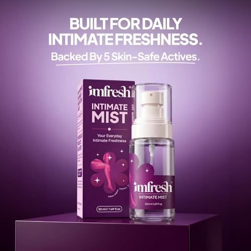 Image of imfresh Intimate Mist | Daily Freshness & Post-Shave Care for Intimate Areas | pH-Balanced with Lactic Acid & Niacinamide | Soothes, Hydrates & Protects | Luxury Vanilla Scent | Alcohol Free | 50ml