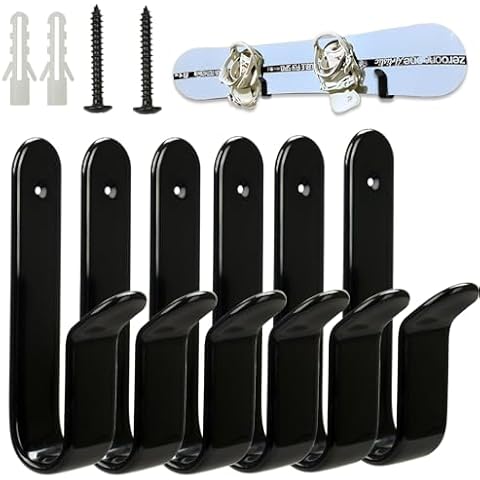 Rolitwils Snowboard Wall Mount Clips, Horizontal Skateboard Wall Mount，Snowboard Display Stand for Room, Garage Cover