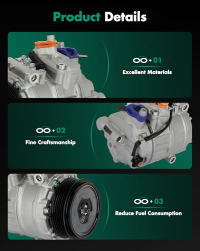 Image of SCITOO AC Compressor fit for Mercedes-Benz SL500 5.0L 2003-2006 | Fast Cooling, Ultra Low Noise (≤72 dB)Air Conditioner Compressor with Clutch, Easy Installation, 0012300211 0012302911