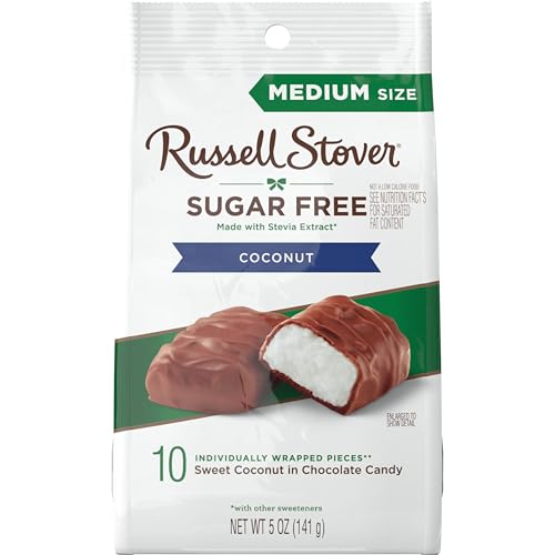 Image of RUSSELL STOVER Sugar Free Coconut in Chocolate Candy, 5 oz. bag