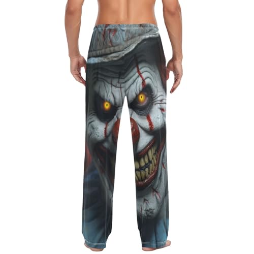 Men's Pajama Bottoms Clown Halloween Lounge Pajama Pants Sleep Bottoms with Pockets Drawstring Sleepwear for Men S2