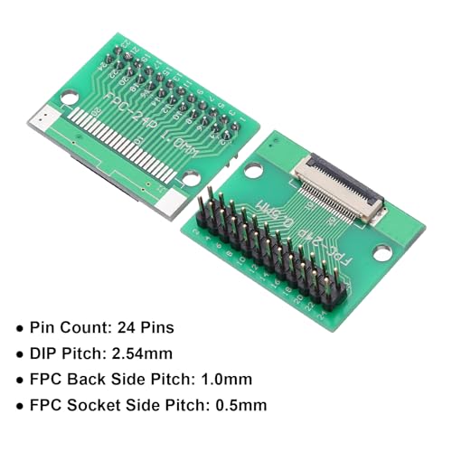 sourcing map FFC-FPC-Steckerplatine, 24-polig, 0,5-mm-Buchse auf 2,54-mm-Stecker, zweireihiger Stecker, Stiftleisten-Adapter, PCB-Konverterplatine für LCD-Fernseher/Digitalkameras/Laptops, 4 Stück – Bild 4
