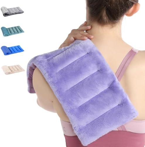 SuzziPad Microwave Heating Pad for Discomfort Reducing, 7x16 Microwavable Heated Pads, Muscle Ache, Soothing Fatigue for Neck and Shoulder, Bean Bag Moist Heat Pack, Warm Compress, 1.74lb, Purple