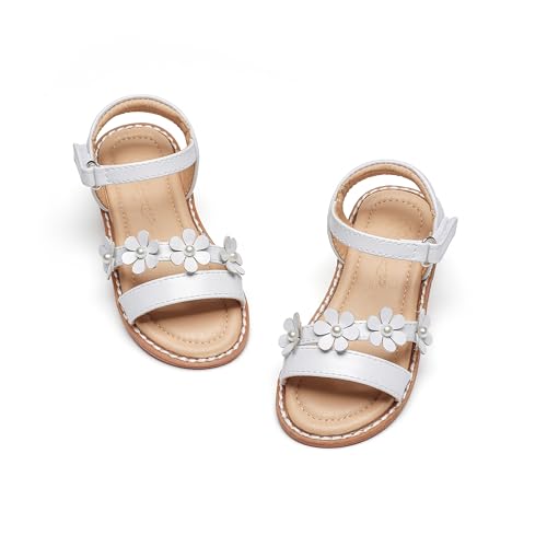 Image of Flaryzone Girls Sandals Open Toe Summer Flats Dress Sandals Shoes Toddler /Little Kid