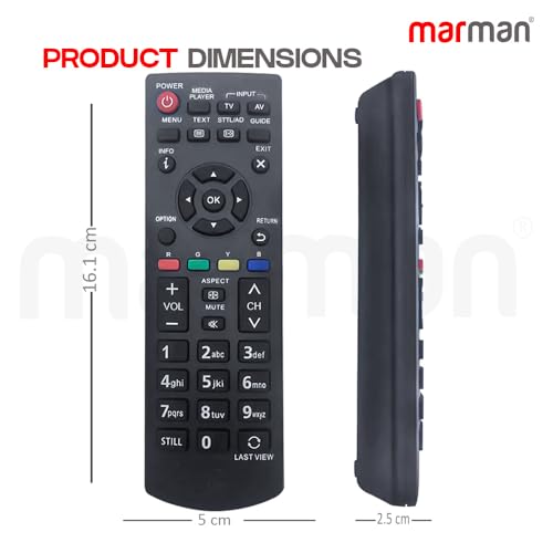Image of marman Compatible with Panasonic Smart Tv Remote N2QAYB00060D Model 32A400 Viera Series Suitable for LCD HD TV Non Voice Command - Match Key by Key Exactly with Existing Remote Controller