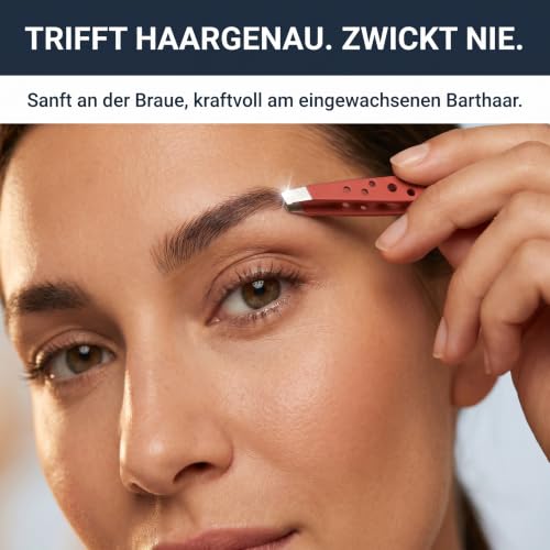 KLINGENHELD® Haargenaue Pinzette - greift jedes Haar beim 1. Versuch ohne durchrutschen - Pinzette Augenbrauen Zupfen handgeschliffen… – Ansicht 6
