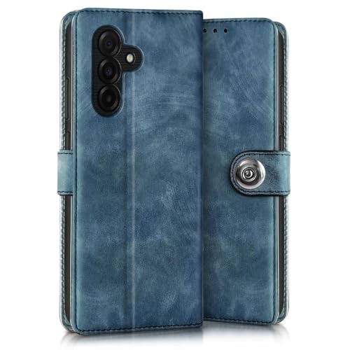 Image of WOW IMAGINE Shock Proof Flip Cover Back Case for Samsung Galaxy M17 5G | A17 5G | F17 5G (Magnetic Button Flip Case | Wallet Pockets & Stand | Leather Finish | Aquamarine)