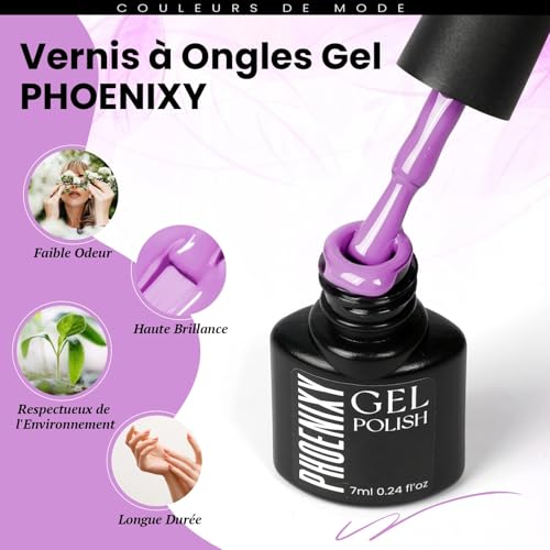 Vernis semi permanent 54 couleurs Phoenixy pour ongles écaillés