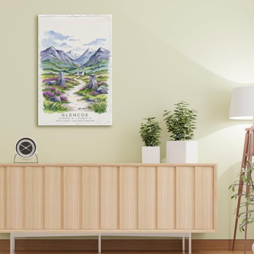 Poster aquarelle vintage Glencoe d'une qualité artistique supérieure - 5