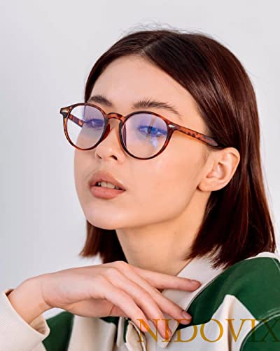 Image of Retro Round Blue Light Blocking Glasses for Men Women, Vintage Frame Non-prescription Computer Reading Eyeglasses