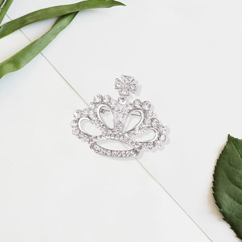 Image of GBAHFY Crystal Rhinestone Princess Queen Crown Brooch Pin for Women - Tiara for Wedding Party Banquet Birthday