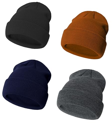 ENBAOHUI Baby Beanie Hat Newborn Winter Warm Knit Hat Kids Soft Beanie Cap Boys Girls Winter Warm Knit Hat Black/Grey/Navy Blue/Coffee S