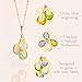 Mom Necklace with Kids Names and Birthstones • 925 Silver or Gold Filled Necklace for Women • Push Presents for New Mom (4 Birthstones & 4 Names, 14k Gold Filled)
