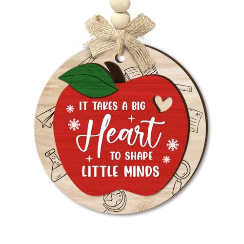 CHOANG Teacher Appreciation Christmas Ornament - It Takes a Big Heart to Shape Little...