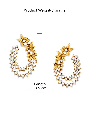 Antique Tone Floral Stud Earrings, Vintage Charm