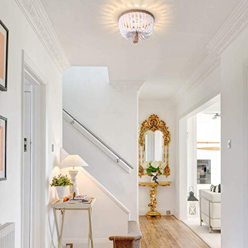 Item Bohemia Wood Beaded Flush Mount Ceiling Light And Item Wall Wood Beaded Wall Sconces Bundle #TOP4