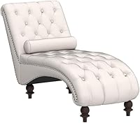 Vista 4 de Tumbona con botones para interiores, tumbona de terciopelo con patas y almohada, respaldo enrollado sin brazos, sofá reclinable para sala de estar