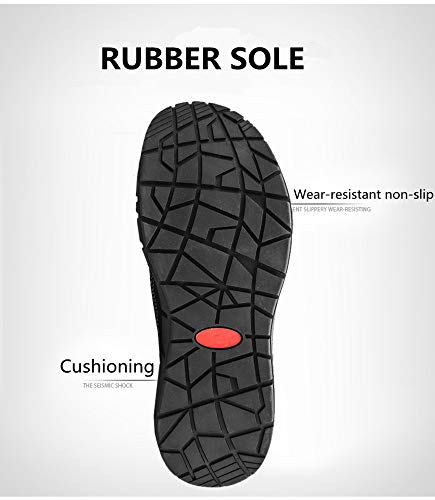 Men's Summer Closed-Toe Sandals Breathable Rubber Casual Hollow Slip-On Slippers Beach Lightweight Flat Water Shoes4