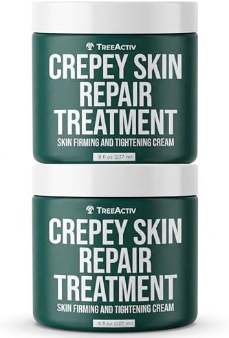 TreeActiv Crepey Skin Repair Cream, 2-Pack, Firming Cream For Face and Neck, Skin Firming and Tightening Lotion with Hyaluronic Acid, Designed to Hydrate Dry, Crepey-Looking Areas, 1000+ Uses