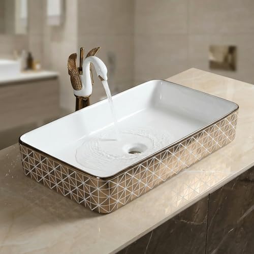 Image of InArt Wash Basin, Gold, Glossy Finish