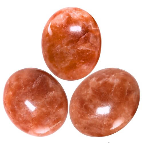 Image of Amazing Gemstone Strawberry Quartz Crystals and Healing Stones - Large Palm Stone Crystals Piedra - Crystal for Good Luck, Positive Energy, Meditation - Unique Stocking Stuffers Gifts for Women, Men